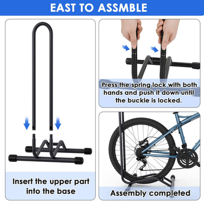 TLGREEN Fahrrad Bodenständer Set – 3 Stück, Schwarz, für bis 80mm Reifen