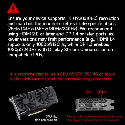 Gawfolk Curved Gaming Monitor 27 Zoll 180Hz - Full HD