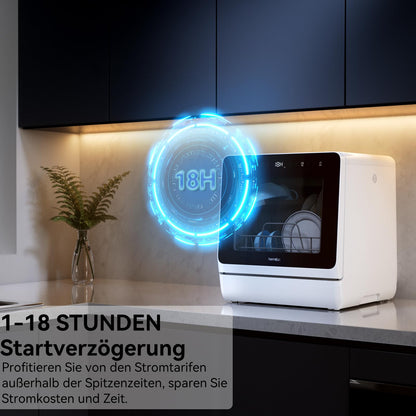 Hermitlux Tischgeschirrspüler Mini – 5 Massgedecke, 5L Tank