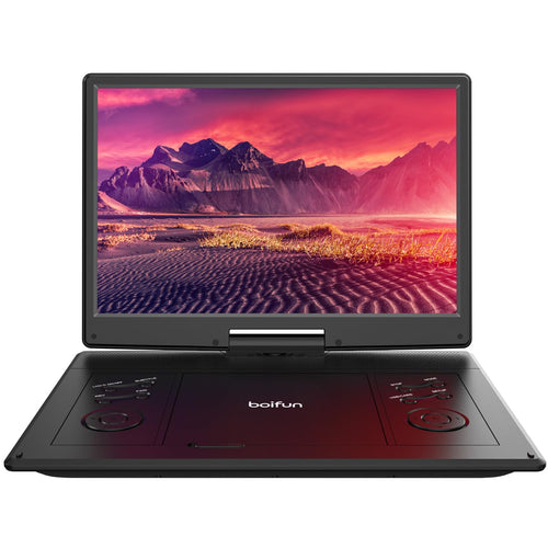 BOIFUN Tragbarer DVD-Player 15,7 Zoll mit 14,1 Zoll HD-Bildschirm, schwarz, mit Schwenkbildschirm