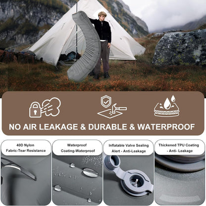 Origem Isomatte Camping Schlafmatte aufblasbar 14 cm mit Fusspumpe