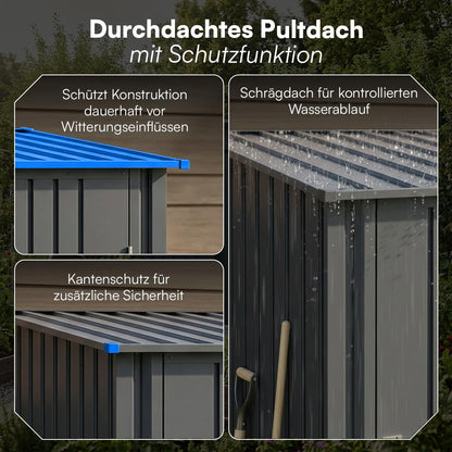STEELSØN Timir Gerätehaus Metall mit Pultdach, 103x100 cm, Anthrazit