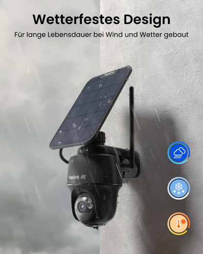 Reolink Argus PT Ultra 4K Überwachungskamera Aussen mit Solarpanel