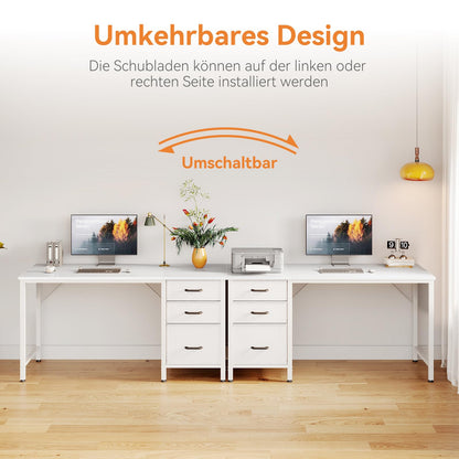 Coleshome Schreibtisch 120x48cm mit 3 Stoffschubladen – Weiss