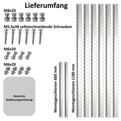 SolarXon Solarmodul Halterung für 2 Module – Freistehend, Alu