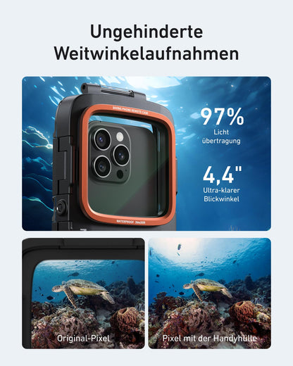 TELESIN Unterwasser Handyhülle wasserdicht mit Bluetooth-Fernauslöser