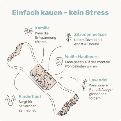 mammaly Relax Bone+ Kauknochen mit Kamille & Lavendel, 17 cm