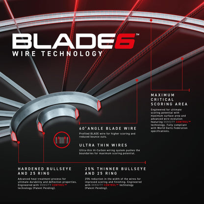 WINMAU Blade 6 Bristle Dartscheibe Set mit Surround und Darts