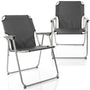 BigDean Klappstuhl 2er-Set, faltbar, Anthrazit, bis 120 kg – Campingstuhl mit Metallgestell und Oxford-Gewebe