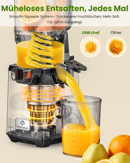 LINKChef Slow Juicer Entsafter - Grosse 130mm Öffnung