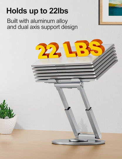 Laptop Ständer Ergonomisch Höhenverstellbar 360° Drehbar - Silber