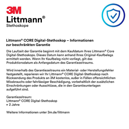3M Littmann CORE Digital-Stethoskop 8490 – Schwarz, 69 cm