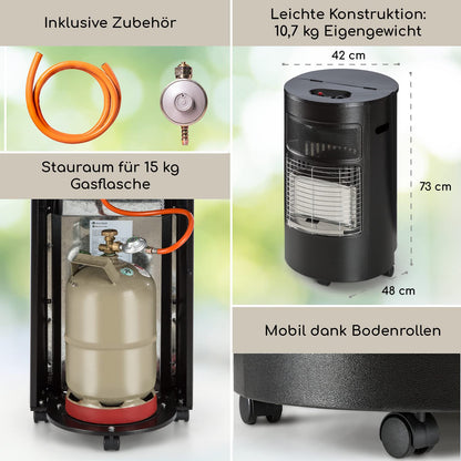 Blumfeldt Terrassenheizer Outdoor-Gasheizstrahler – Schwarz