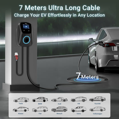 Tera W01 EV-Ladegerät Typ 2 22kW Wallbox mit App & 7m Kabel
