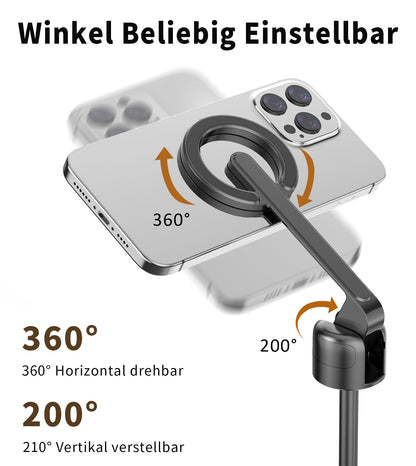 TONEOF Selfie Stick Stativ, magnetisch, MagSafe, 173 cm, schwarz