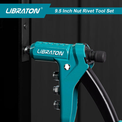 Libraton Nietmutternzange Set 9,5 Zoll mit 40 Nietmuttern M3-M6