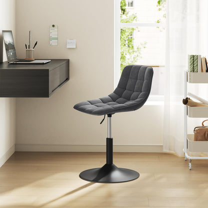 WOLTU Schminkhocker BH300dgr-1, höhenverstellbar, Samt, Dunkelgrau