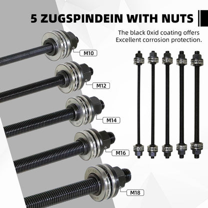 CCLIFE Einpresswerkzeug Silentlager – 22 Druckstücken & 5 Spindeln