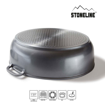 STONELINE Gourmet Bräter mit Deckel Induktion Oval 39x26 cm, 8,5 L