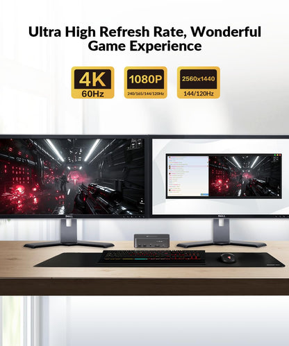 AV Access KVM Docking Station Dual Monitor - 2 PCs, USB-C