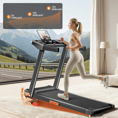 LONTEK Laufband klappbar 12 km/h – für Zuhause mit Herzfrequenz