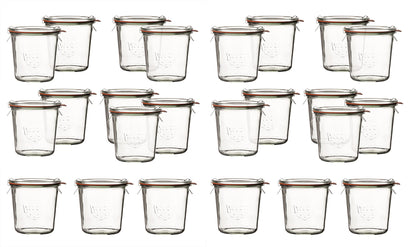 Weck Sturzgläser Einmachgläser – 24er Set RR 100 100-500ml