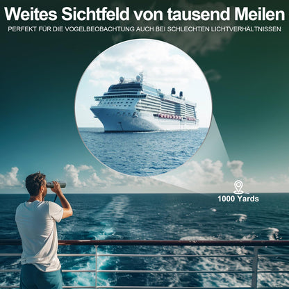 Aurosports 15x56 HD Fernglas Grosses Sichtfeld für Erwachsene - Grün