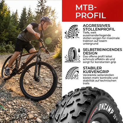 Fincci Oncamp MTB Faltreifen 27.5 x 2.10 Set mit Schrader-Schlauch