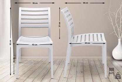 CLP Gartenstuhl Ares I Stapelstuhl Kunststoff wetterfest weiss