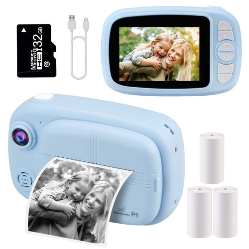 GlobalCrown Sofortbildkamera Kinder P1 – Digitalkamera mit Thermodruck und 3,5-Zoll-Display