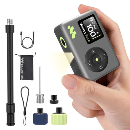 Woowind Ventus Race Elektrische Fahrradpumpe Mini Kompressor 120 PSI mit Digitalanzeige und LED-Licht