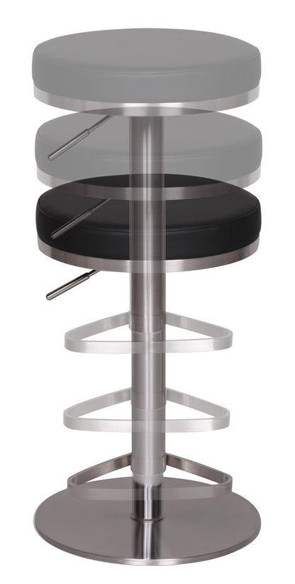 FineBuy Barhocker Edelstahl höhenverstellbar 57-82 cm
