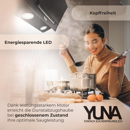 YUNA SIVA 1360Y Dunstabzug Kopffreihaube - 60cm matt schwarz