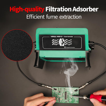 YIHUA 948DQ-I Lötdampf-Absaugventilator mit kippbarem Ständer und zwei Schutzblechen