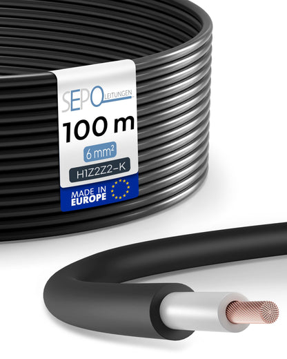 SEPO-Leitungen Solarkabel H1Z2Z2-K 6 mm² 100m Schwarz
