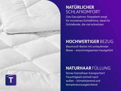 Traumnacht Kamelhaardecke Medium Ganzjahresdecke 135x200 cm