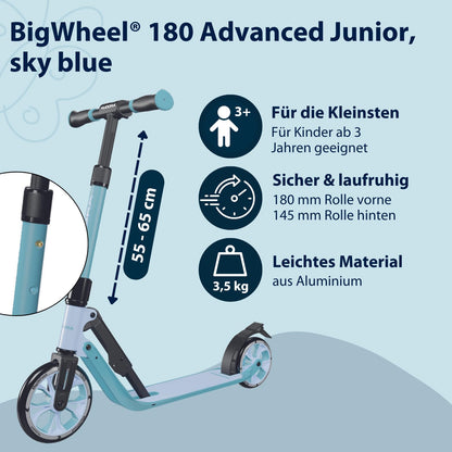 HUDORA BigWheel 180 Advanced Junior Kinder Roller – Blau