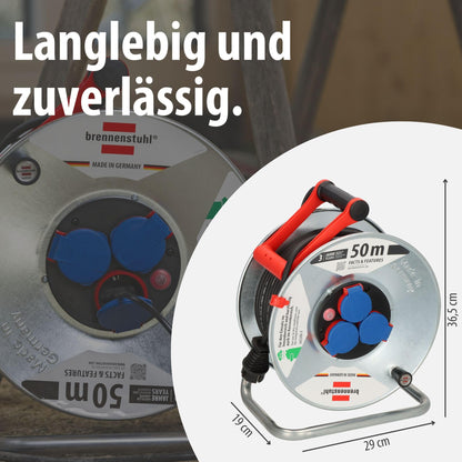 Brennenstuhl Garant S IP44 Kabeltrommel - 50m Stahlblech silber