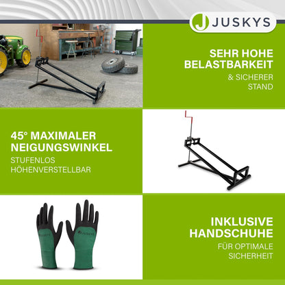 Juskys Rasentraktorheber 400 kg 45° Hebebühne – Schwarz
