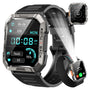 Baolubao W60 Smartwatch Herren Outdoor Sportuhr mit LED-Taschenlampe, HD-Touchscreen und Silikonarmband