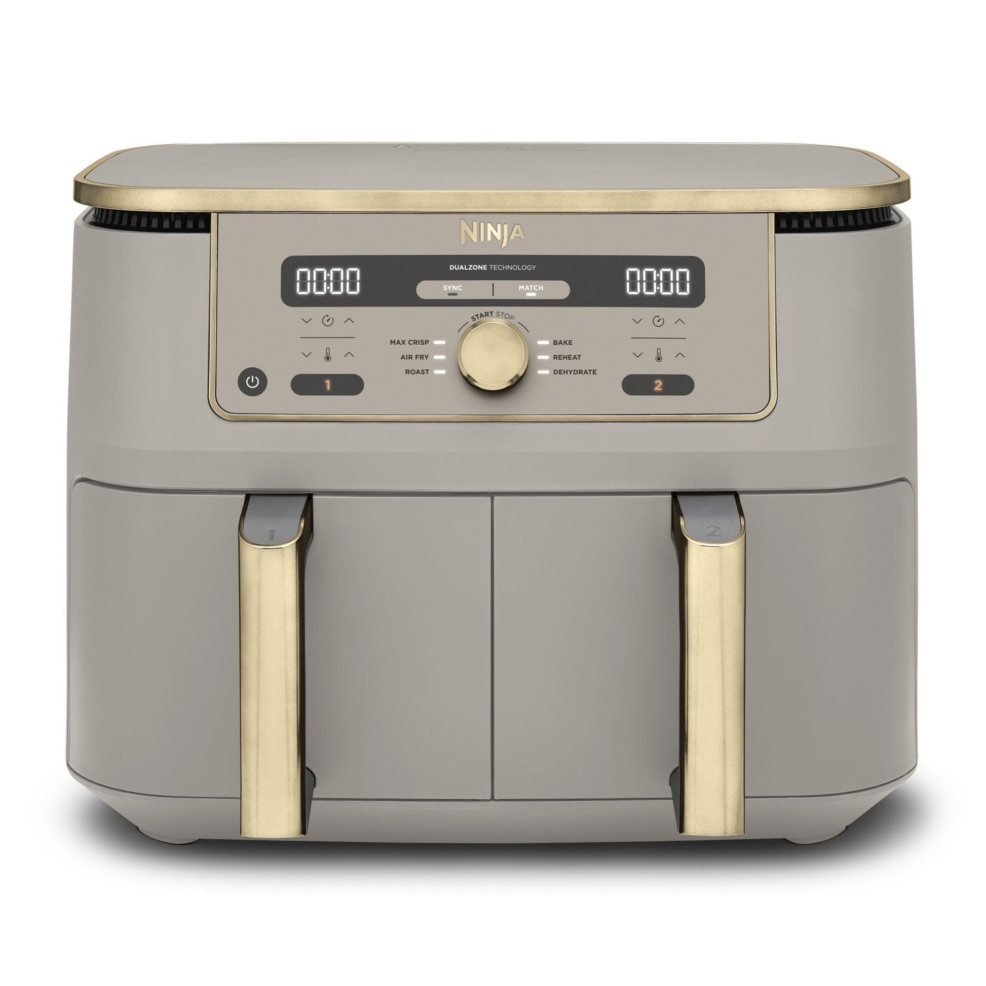 Ninja Dual Zone Heissluftfritteuse DZ400EUSTGD, 9,5 l, Stone Gold