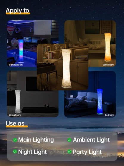 Amdelne RGB LED Stehlampe – Dimmbar, Musik Sync & App, Weiss