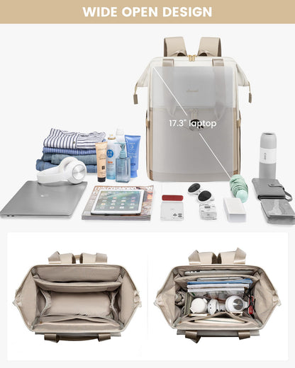 LOVEVOOK Damen Rucksack Gross mit Laptopfach 17 Zoll, wasserdicht