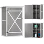Outsunny Gartenschrank aus Tannenholz, wetterfest, 75x56x115 cm, Grau, mit geneigtem Asphaltdach und Tür
