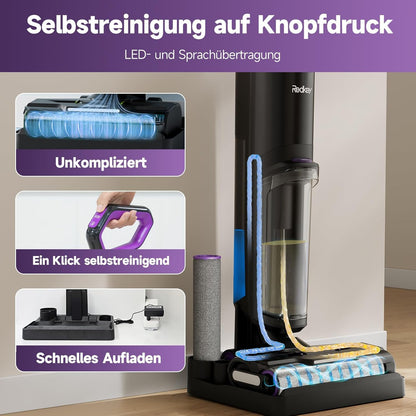 Redkey W15 Nass-Trockensauger Akku-Wischsauger mit Selbstreinigung