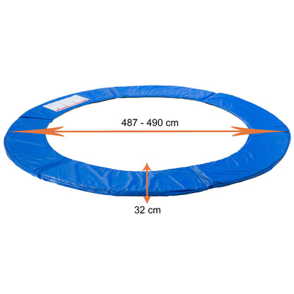 Arebos Trampolin Randabdeckung Federschutz Ø 487 cm, PVC, blau
