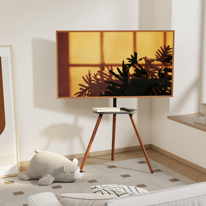 ECOTINY TV Staffelei 43-65 Zoll - Schwarzes Walnussholz