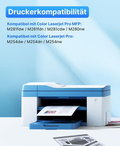 SODFACE 203A Toner Set 4er-Pack kompatibel für HP Color LaserJet Pro