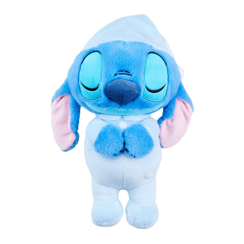Simba Stitch Plüschtier mit Sound, Licht und Atmung, 31 cm, liegend im Schlafanzug mit geschlossenen Augen