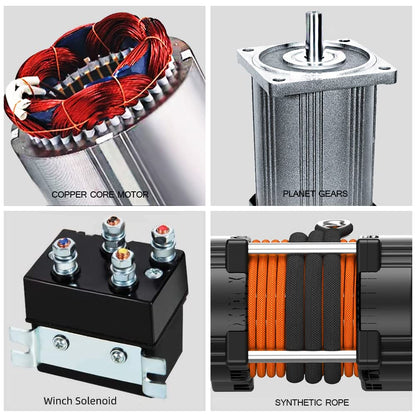 Anbull Elektrische Seilwinde - 12V 4500 LBS Synthetikseil